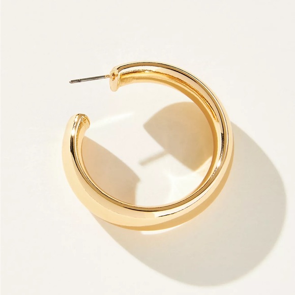 NWT Large Tube Hoop Earrings by Anthropologie - Picture 3 of 4